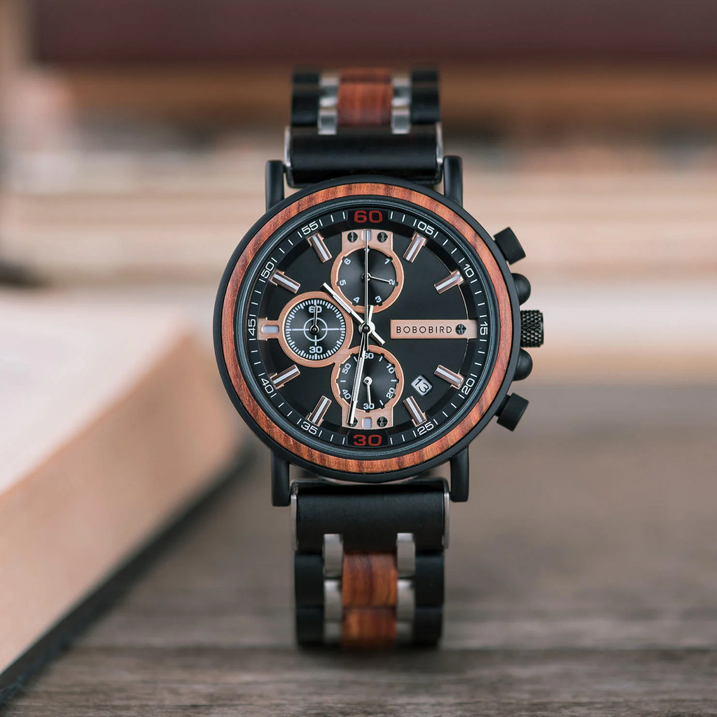 BOBOBIRD S18-1 Men's Wooden Watch 44mm