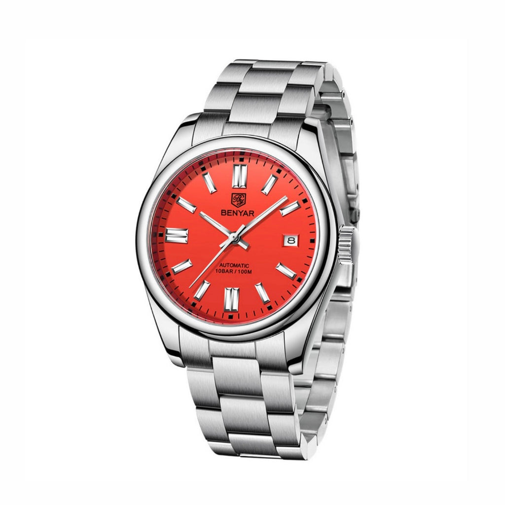 BENYAR BY-5185 men watch coral red dial 39mm
