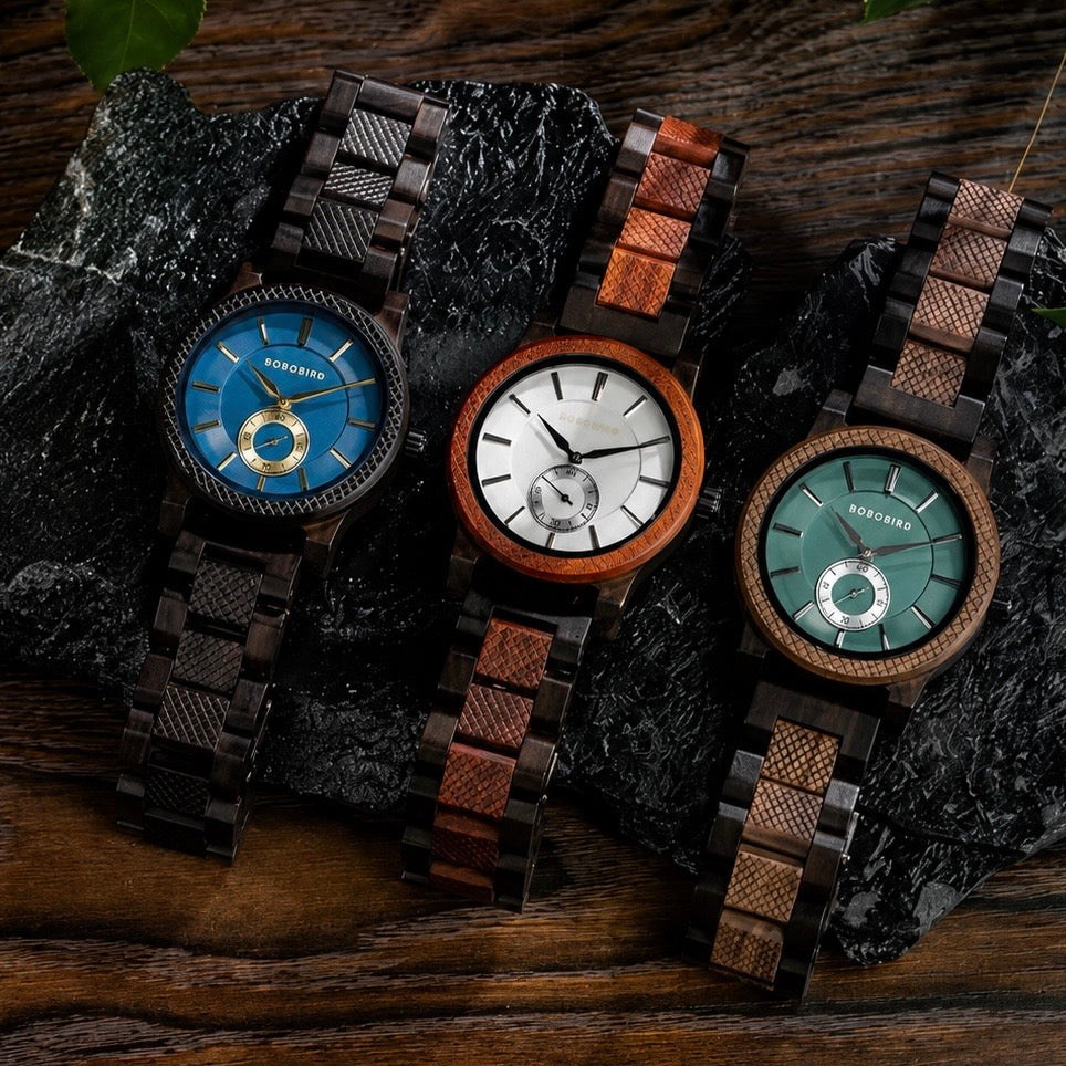 BOBOBIRD GT131-1 Men's Wooden Watch 43mm