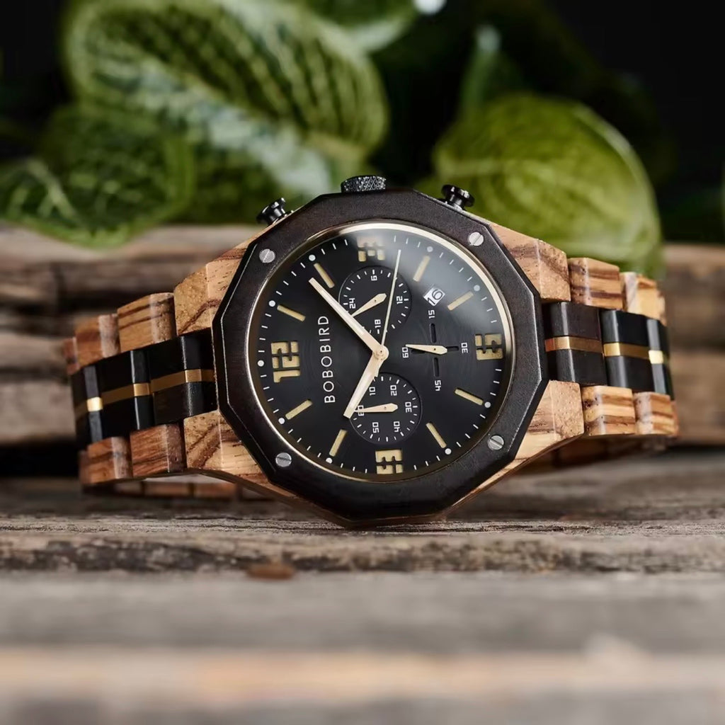 BOBOBIRD GT134-1 Men's Wooden Watch 45mm