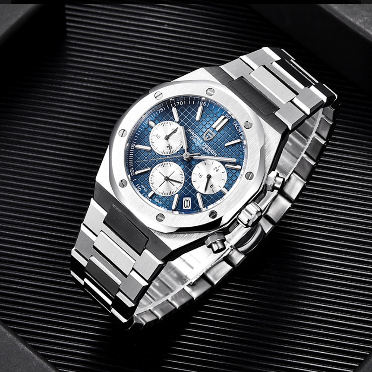 PAGANI DESIGN PD-1707 men watch blue dial 40mm