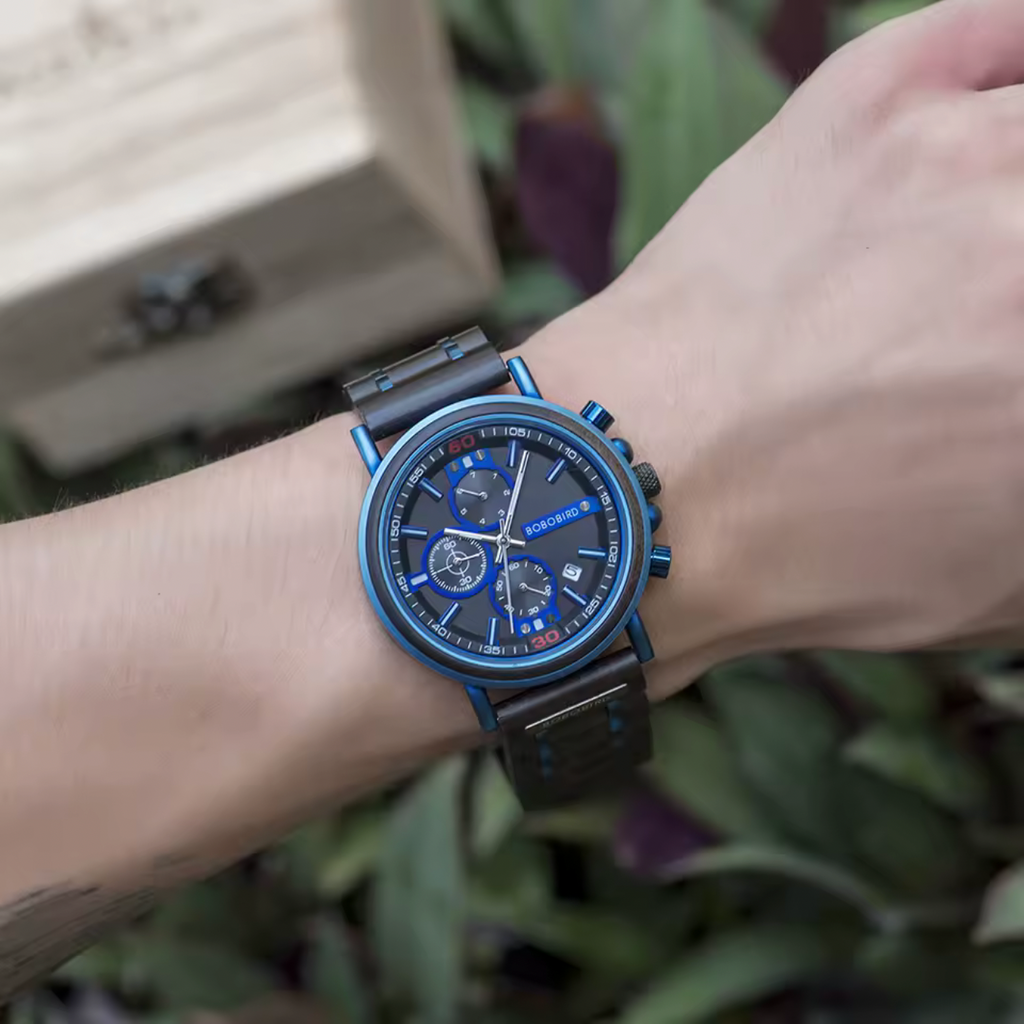 BOBOBIRD S18-6 Men's Wooden Watch 44mm