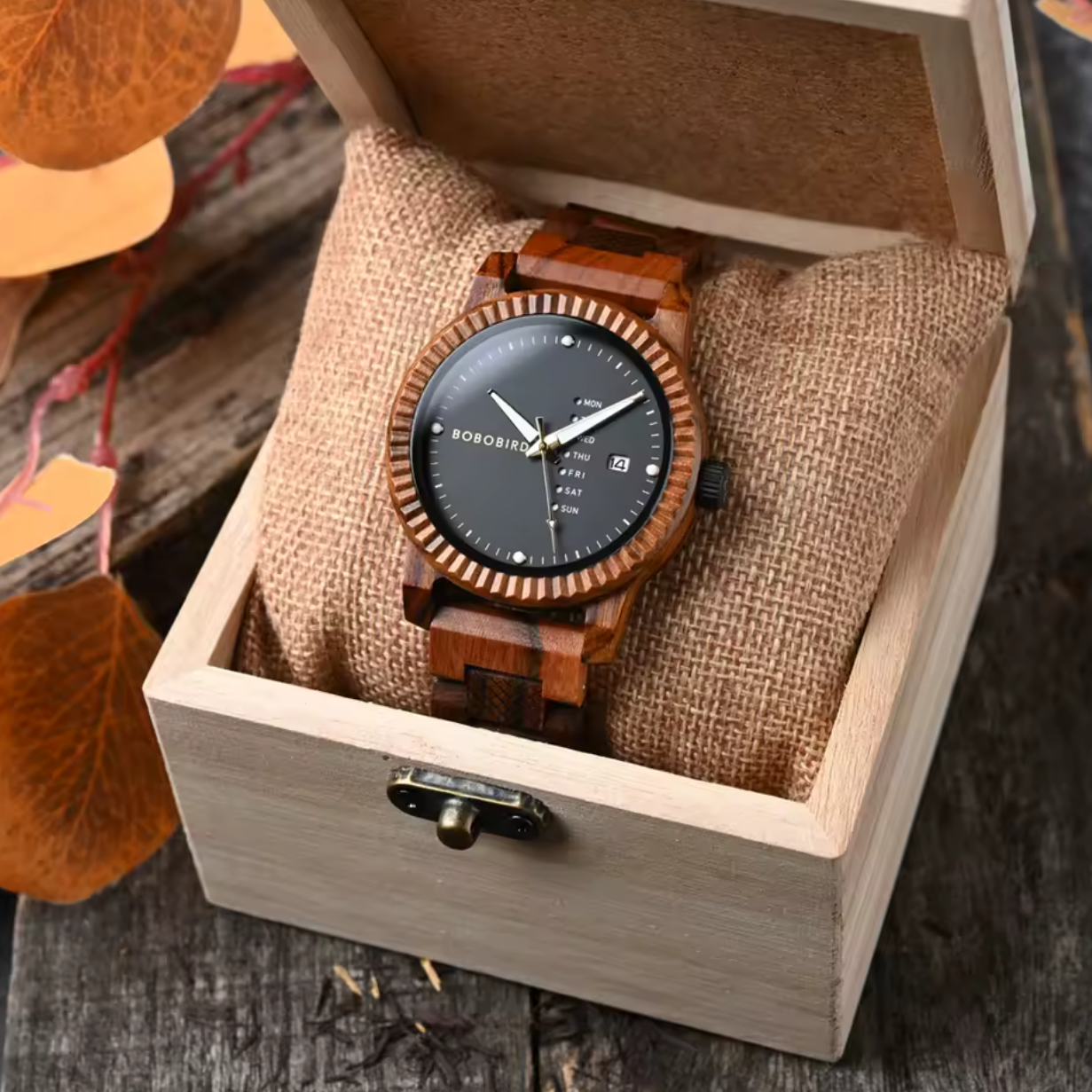 BOBOBIRD GT132-1 Men's Wooden Watch 43mm