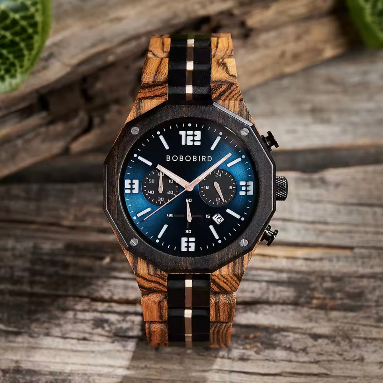 BOBOBIRD GT134-3 Men's Wooden Watch 45mm