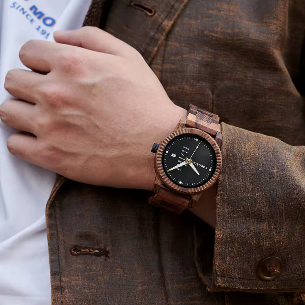 BOBOBIRD GT132-1 Men's Wooden Watch 43mm