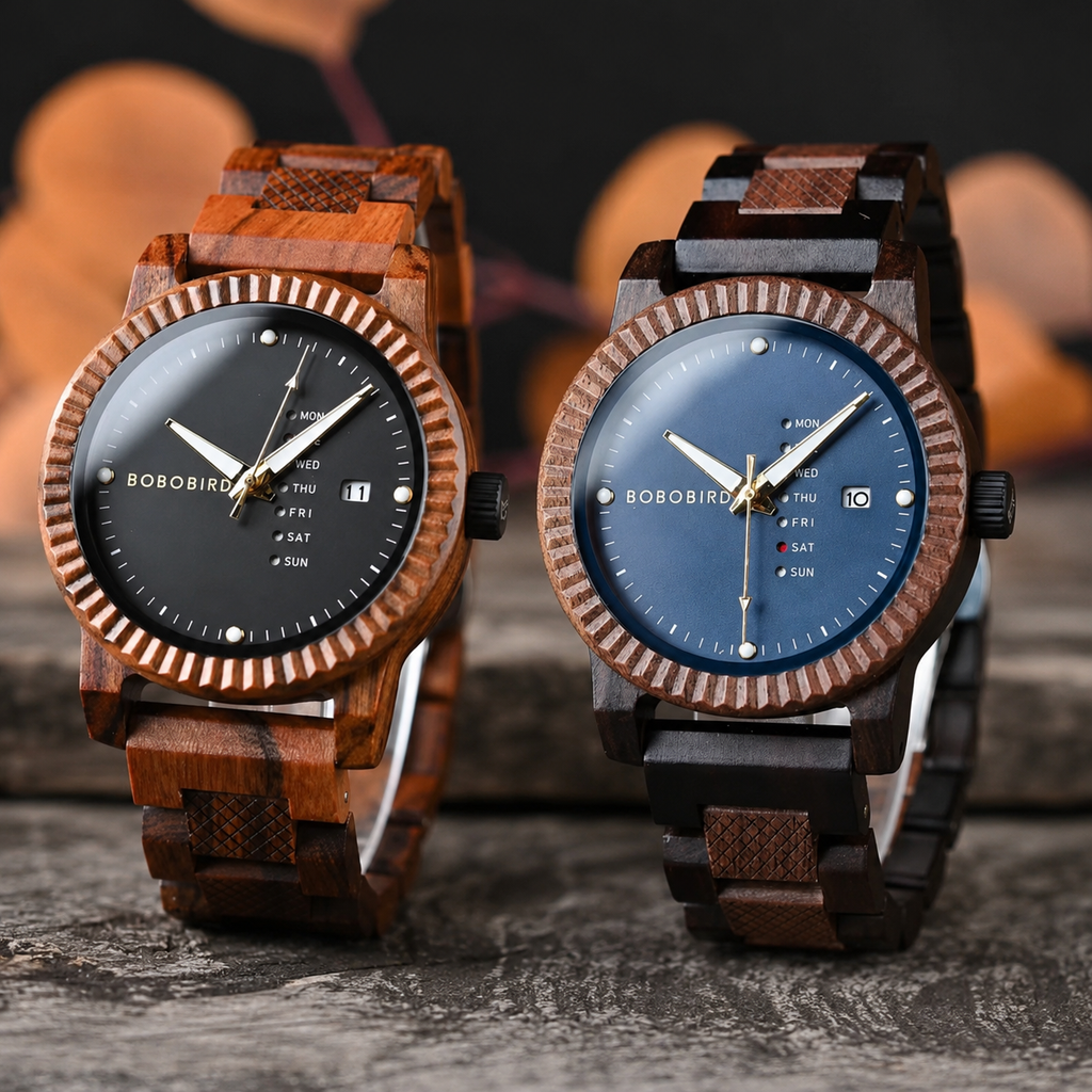 BOBOBIRD GT132-2 Men's Wooden Watch 43mm