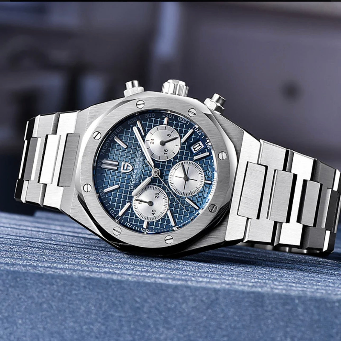 PAGANI DESIGN PD-1707 men watch blue dial 40mm