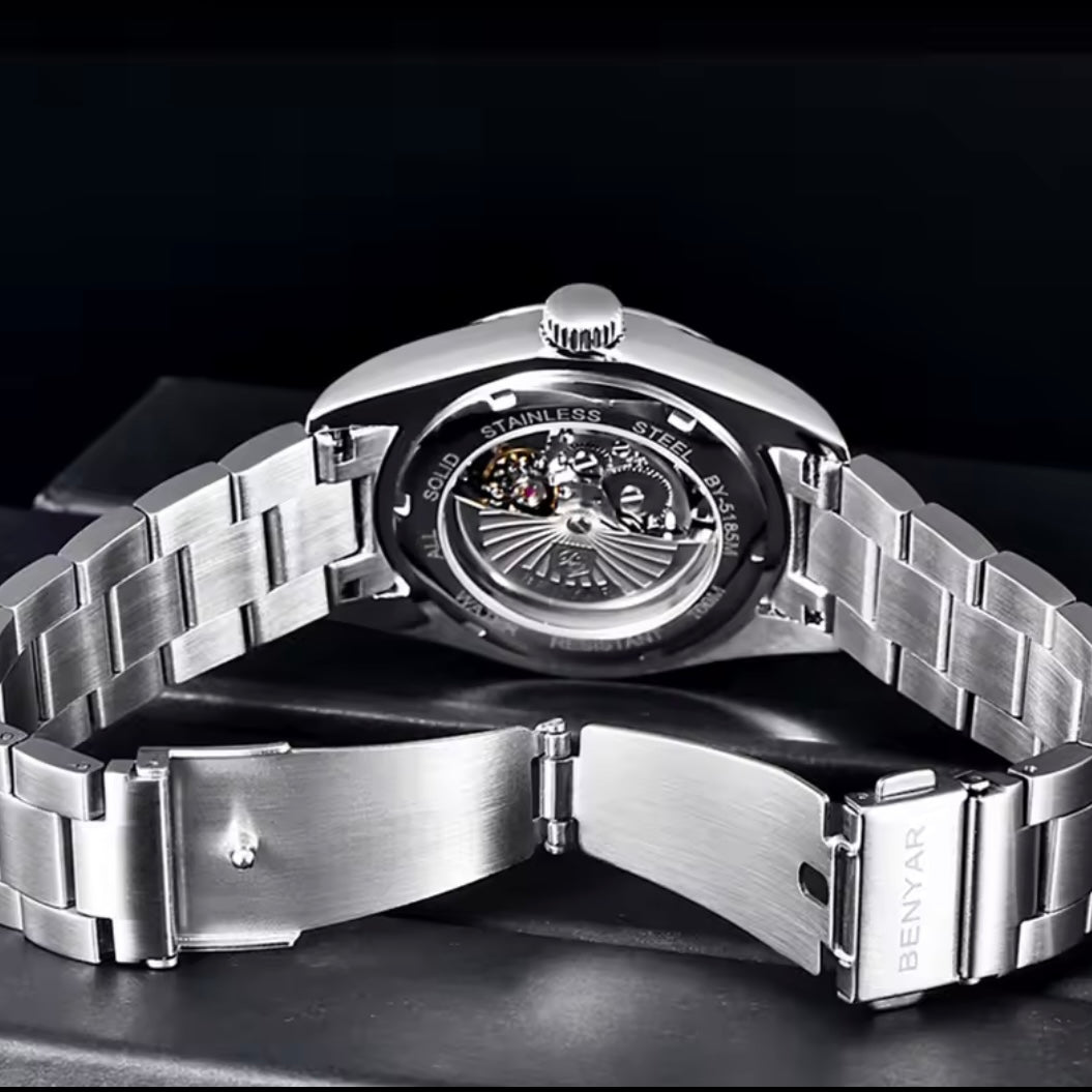 BENYAR BY-5185 men watch coral red dial 39mm