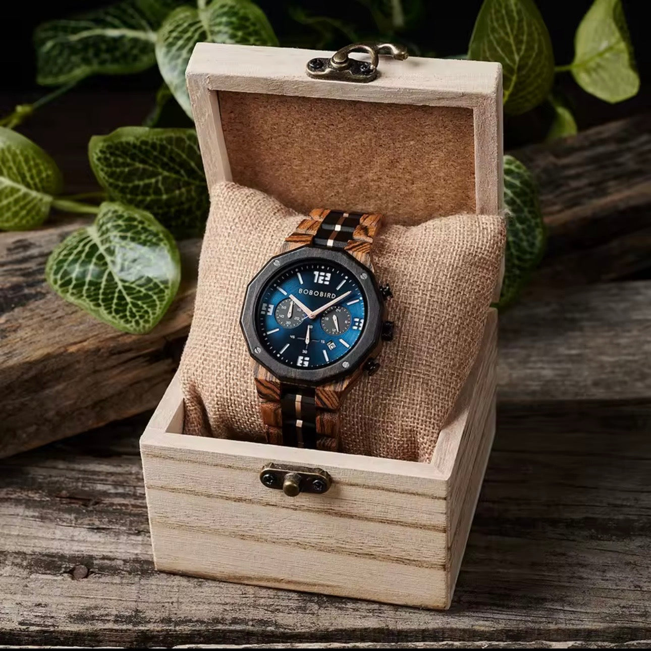 BOBOBIRD GT134-3 Men's Wooden Watch 45mm