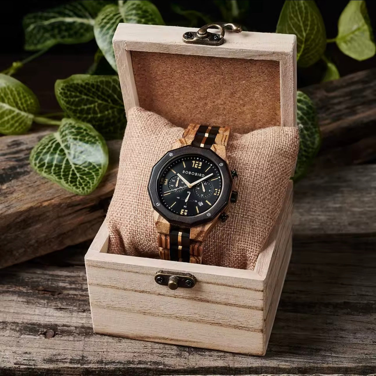 BOBOBIRD GT134-1 Men's Wooden Watch 45mm