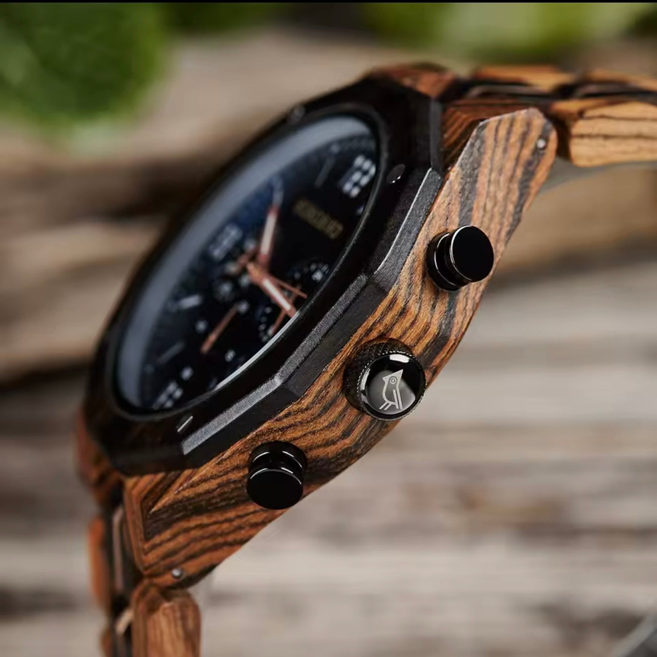 BOBOBIRD GT134-3 Men's Wooden Watch 45mm