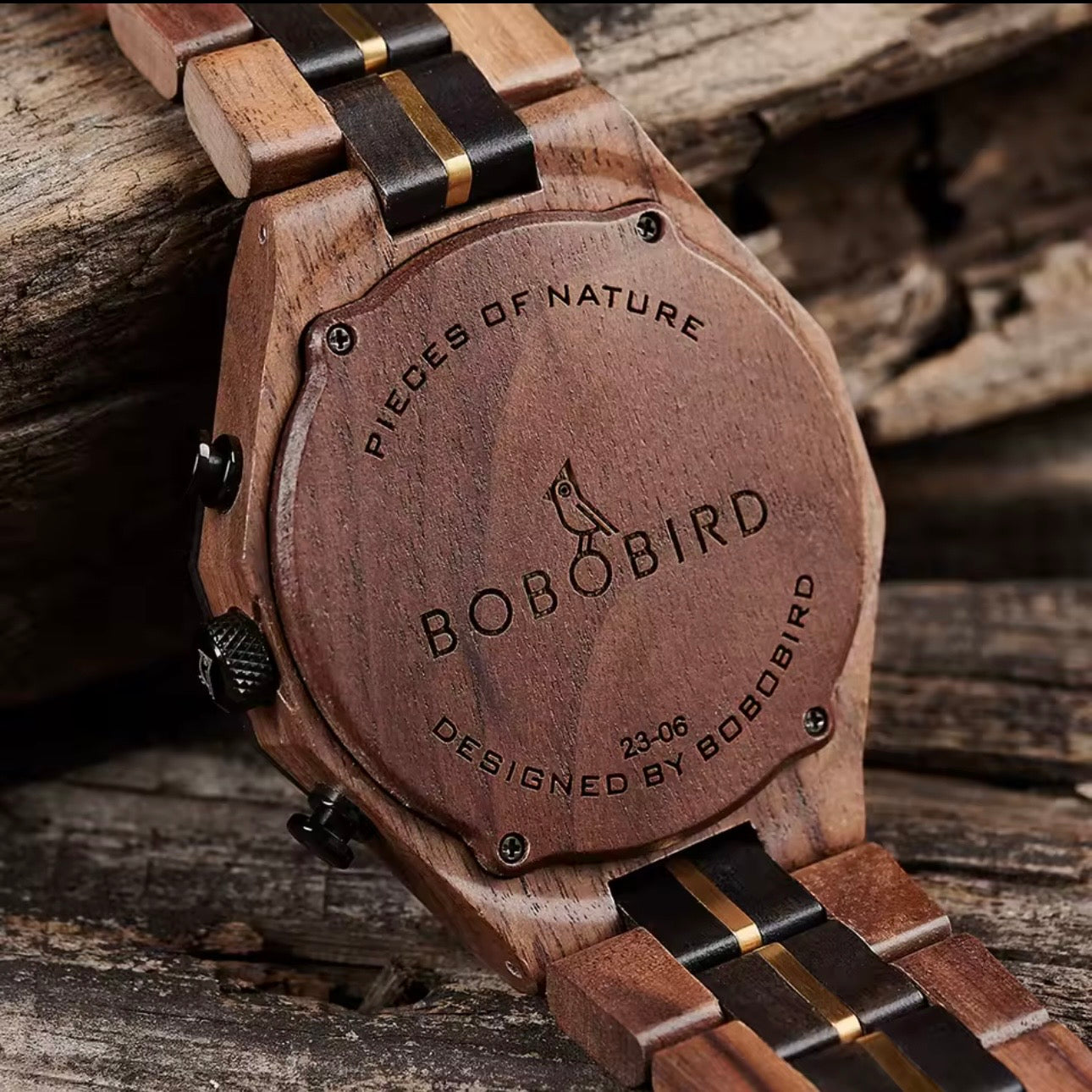 BOBOBIRD GT134-3 Men's Wooden Watch 45mm