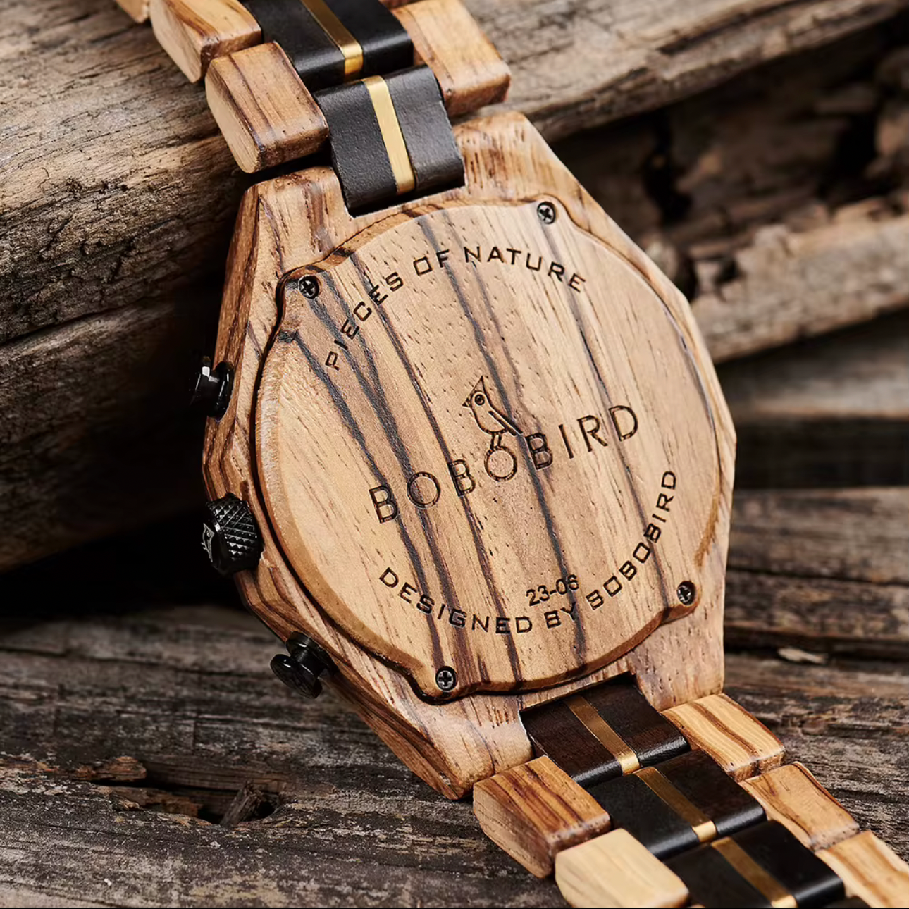 BOBOBIRD GT134-1 Men's Wooden Watch 45mm