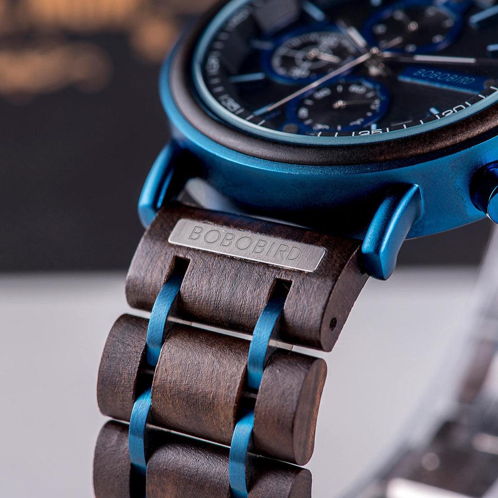 BOBOBIRD S18-6 Men's Wooden Watch 44mm