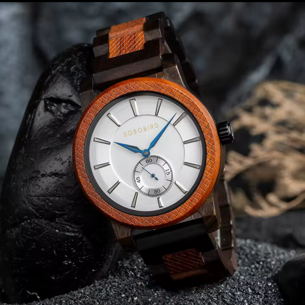 BOBOBIRD GT131-3 Men's Wooden Watch 43mm