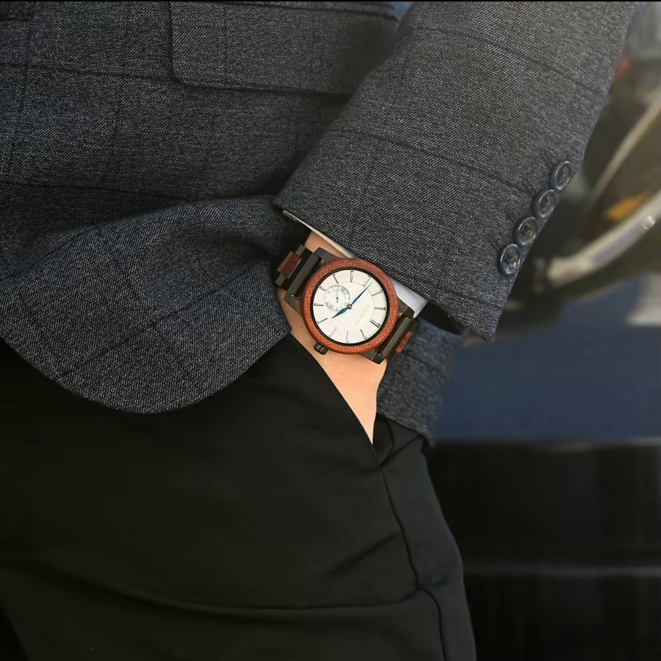 BOBOBIRD GT131-3 Men's Wooden Watch 43mm