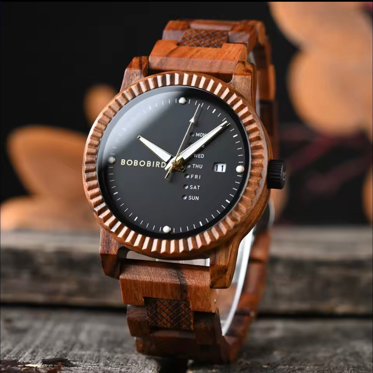 BOBOBIRD GT132-1 Men's Wooden Watch 43mm