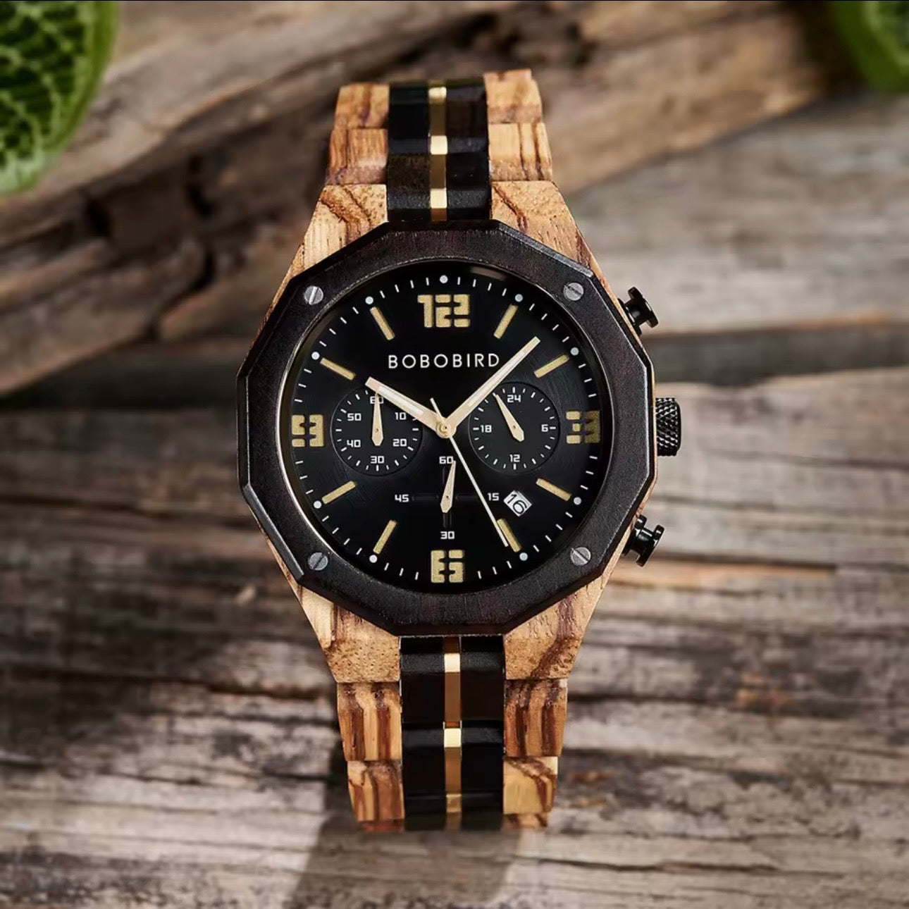 BOBOBIRD GT134-1 Men's Wooden Watch 45mm