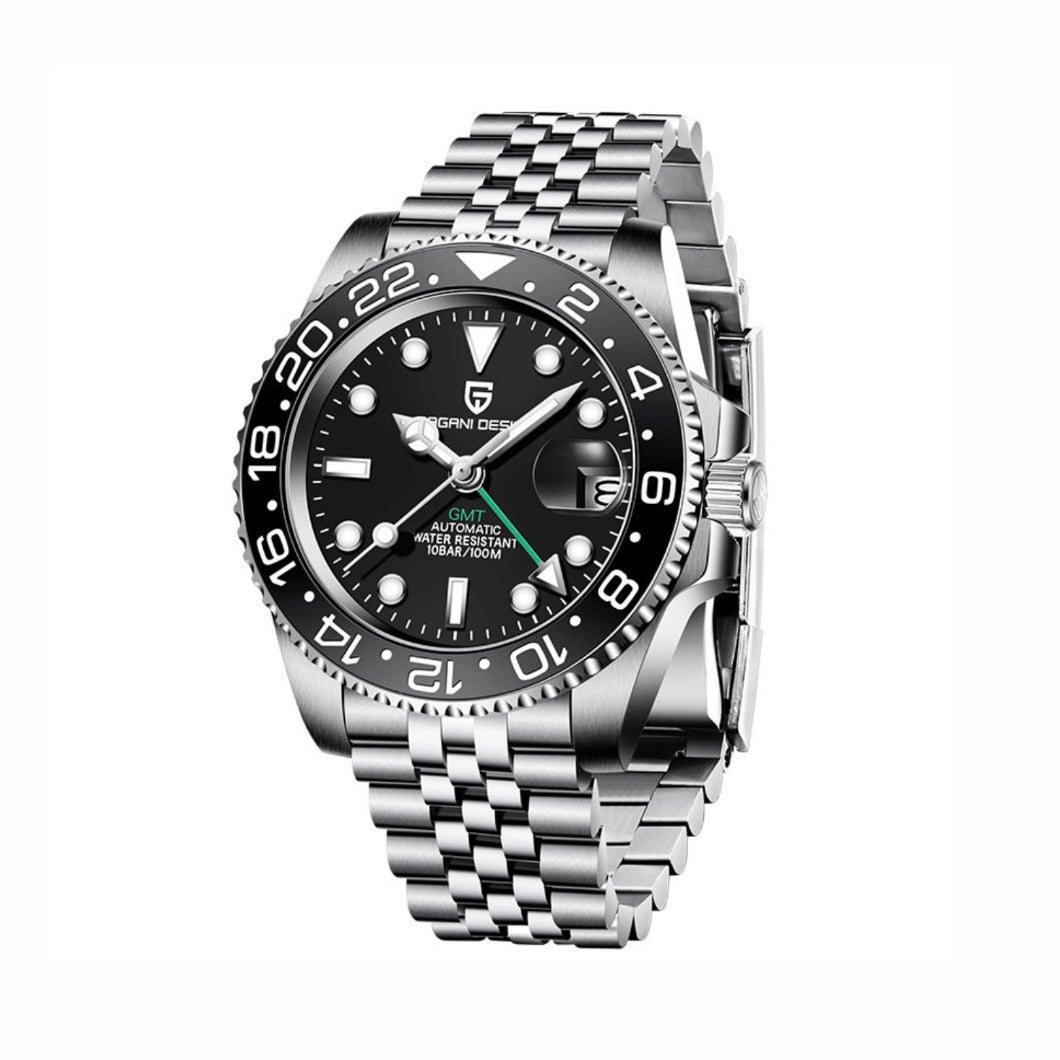 PAGANI DESIGN PD-1662 GMT men watch black dial 40mm