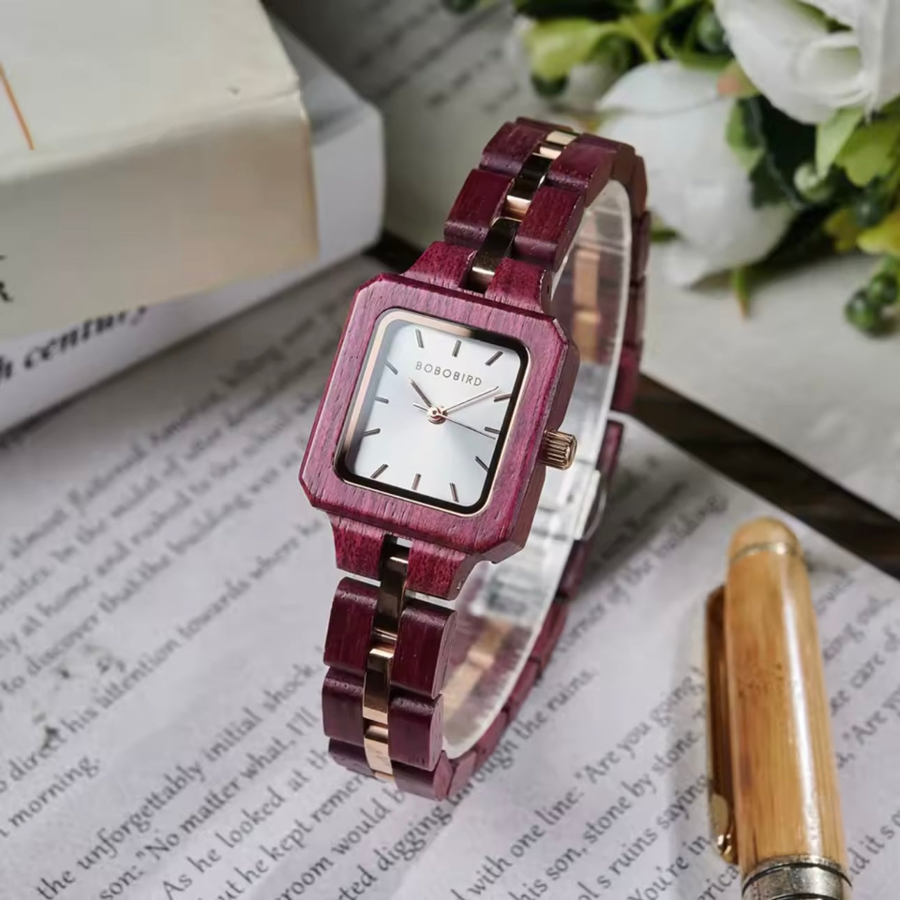BOBOBIRD GT146 Women's Wooden Watch 24x27mm