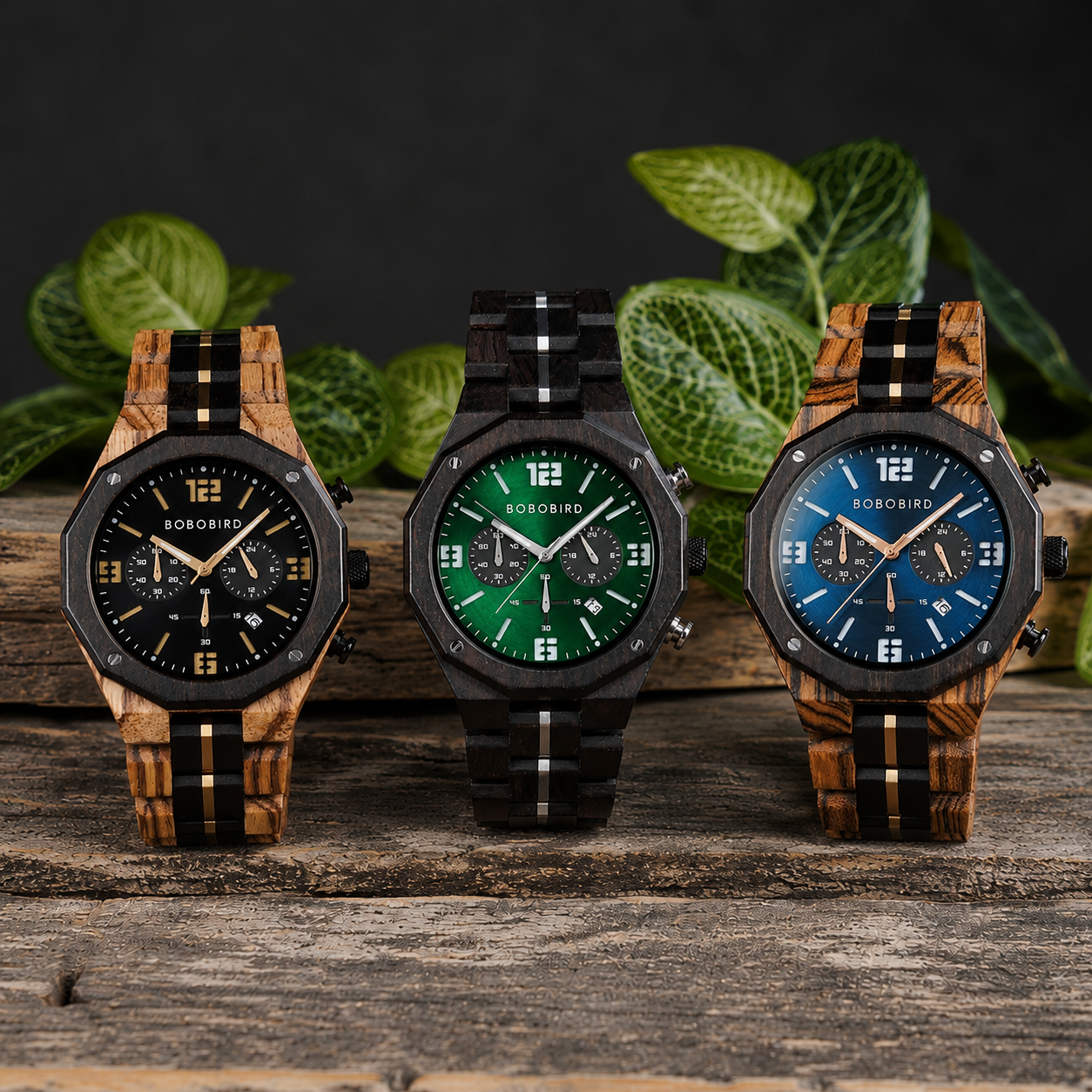 BOBOBIRD GT134-1 Men's Wooden Watch 45mm