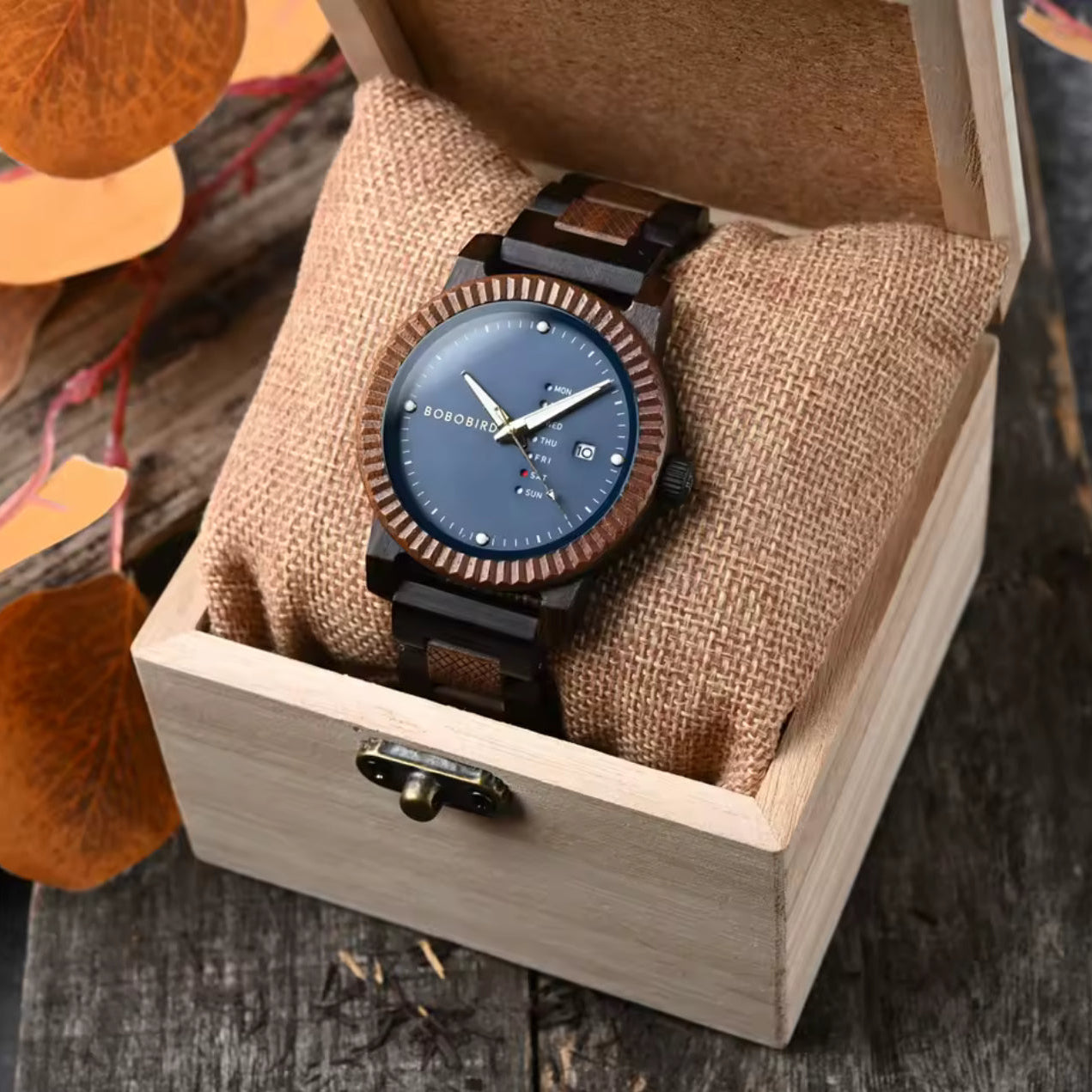BOBOBIRD GT132-2 Men's Wooden Watch 43mm