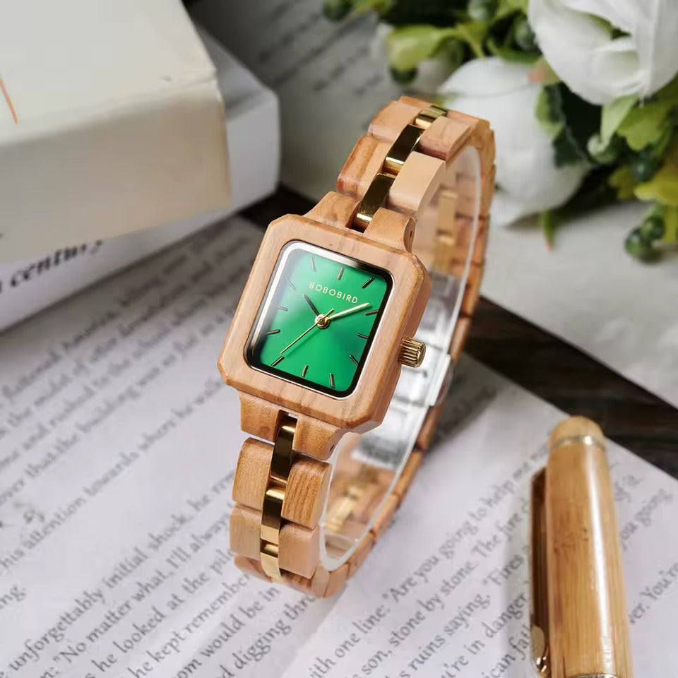 BOBOBIRD GT146 Women's Wooden Watch 24x27mm