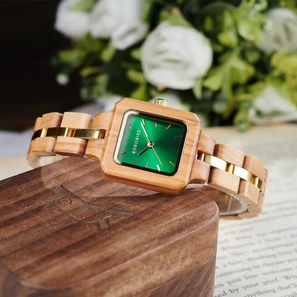 BOBOBIRD GT146 Women's Wooden Watch 24x27mm